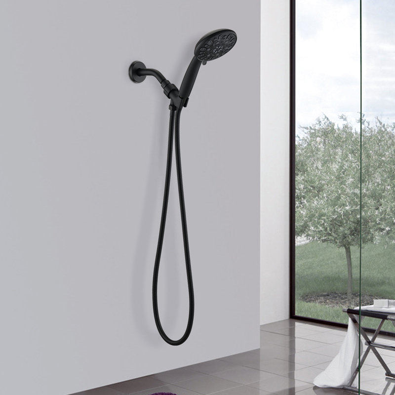 Matte Black Handheld Shower Faucet With 7 Spray Modes And Leak Resistance In Options Long-lasting Build