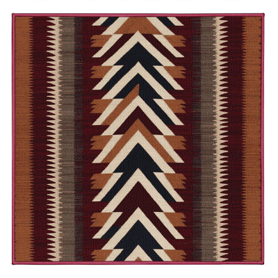  Washable Navajo Chevron Southwestern Area Rug