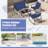 8 Pcs Patio Rocking Set 4 Rocking Chairs & Loveseat With Glass-top Table Outdoor