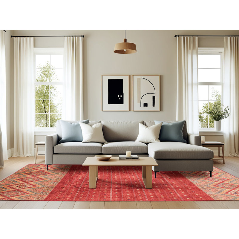 Amdrew Abstract Indoor Rug, Rectangle 6' x 9'