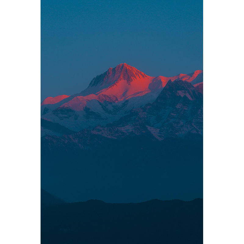 Alpenglow On Dramatic Mountain - Wrapped Canvas Print, 46cm H x 30cm W