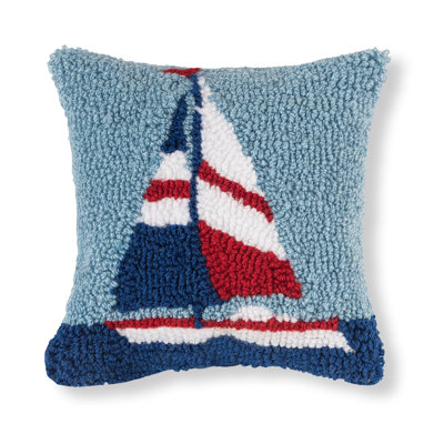 Albelo Sail Boat Hooked Pillow