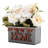 Country style Fake Hydrangea Peony in Wooden Vase Tabletop Centerpiece