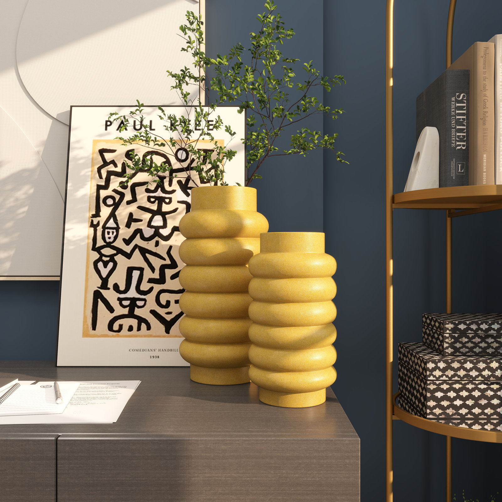Alix Stoneware Table Vase, Yellow
