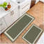 Tapis de cuisine vert olive à bordure, ensemble de 2 tapis de sol pour la décoration intérieure, tapis de cuisine et d'entrée