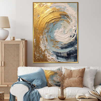 Nébuleuse spirale dorée et bleue
