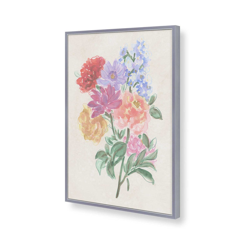 «Blooms on Parchment I» par June Erica Vess, reproduction d'art sur toile, Impression sur cadre ouvert sans papier mat