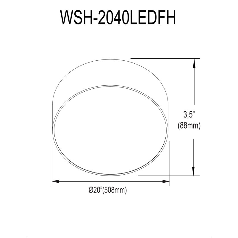 Plafonnier encastré Walsh, 3.5" H x 20" W x 20" D, 40 W, Noir mat
