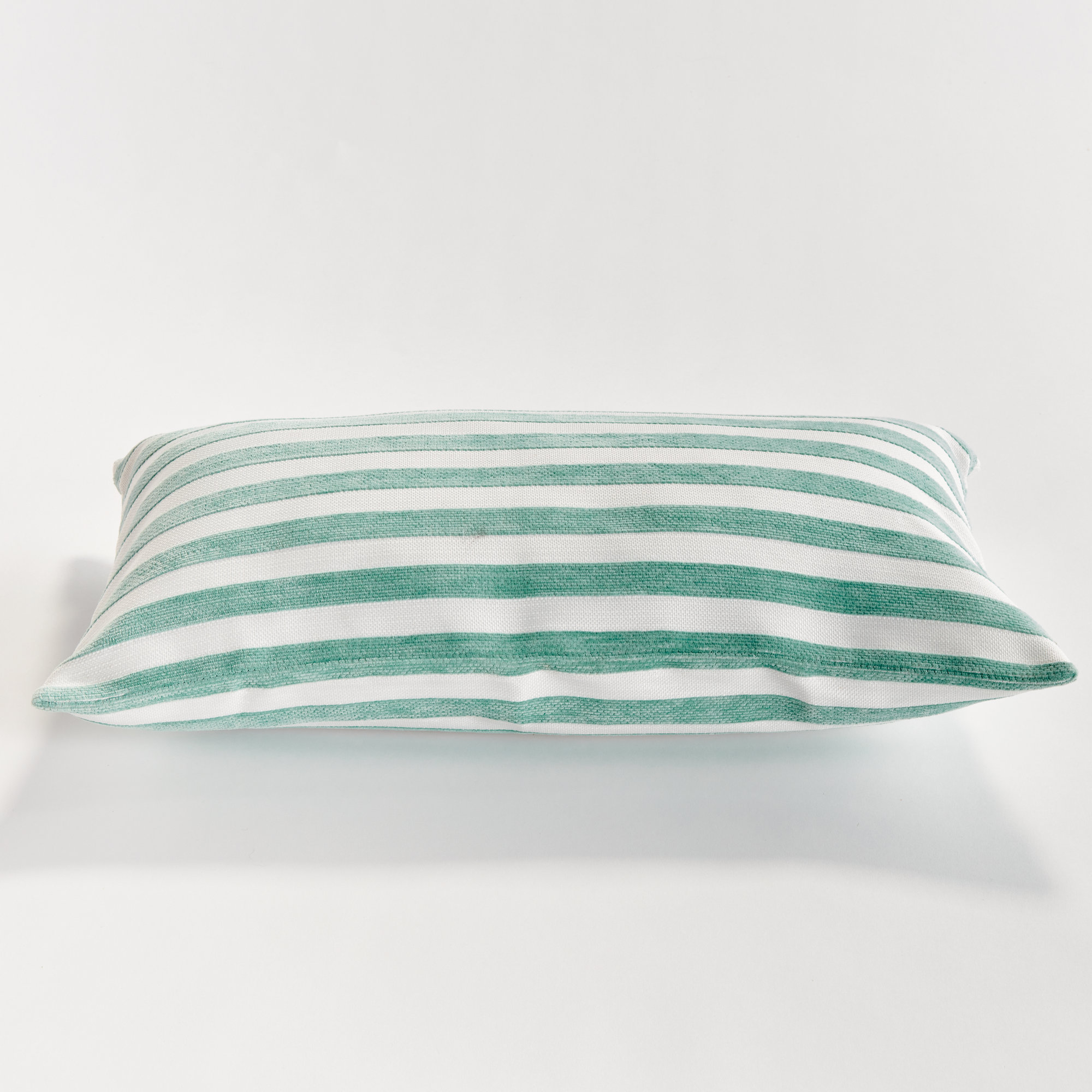 Striped Indoor/Outdoor Reversible Throw Pillow, Rectangular 12"H x 22"W, Seafoam