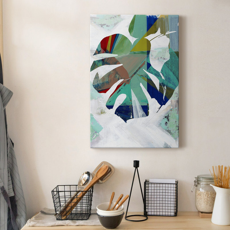 Monstera I - Imprimé, H 18 po x l 12 po x P 1,5 po, Toile tendue avec châssis