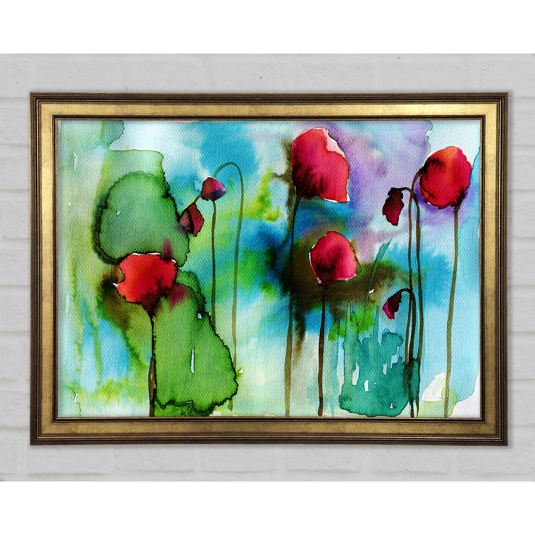 Aquarell Mohnblumen - Druck