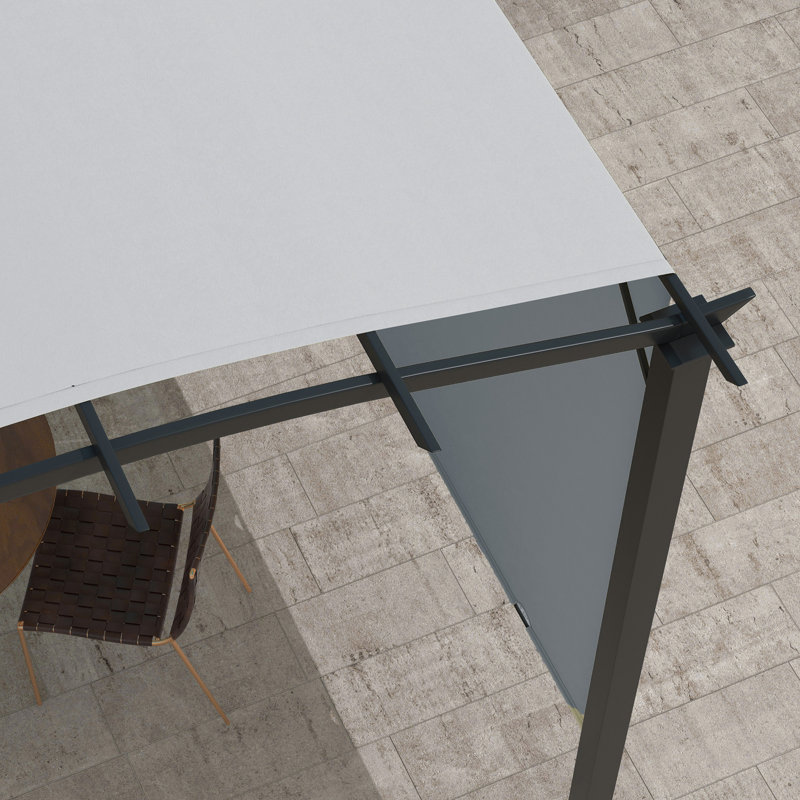 11 pi. L 11 pi. X P 11 pi. Pavillon de jardin en acier D, Gris