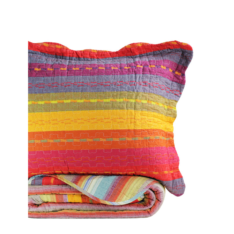 Ronja Cotton Striped Quilt, Full/Queen
