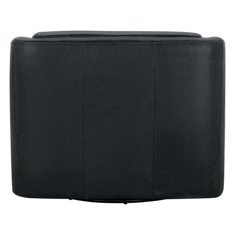Audrey Swivel Accent Chair(Set Of 2), Onyx Genuine Leather