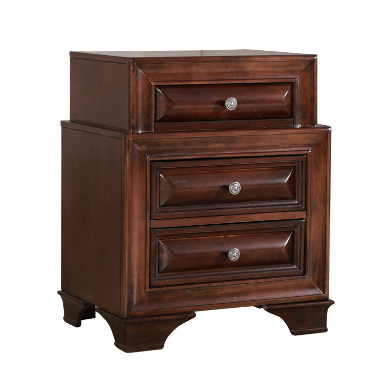 LaVita 3-Drawers Nightstand, Cappuccino, Cappuccino