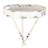 Doering Metal Distressed Striped Paddle Side End White Accent Table with Navy and Red Striped Oar Legs