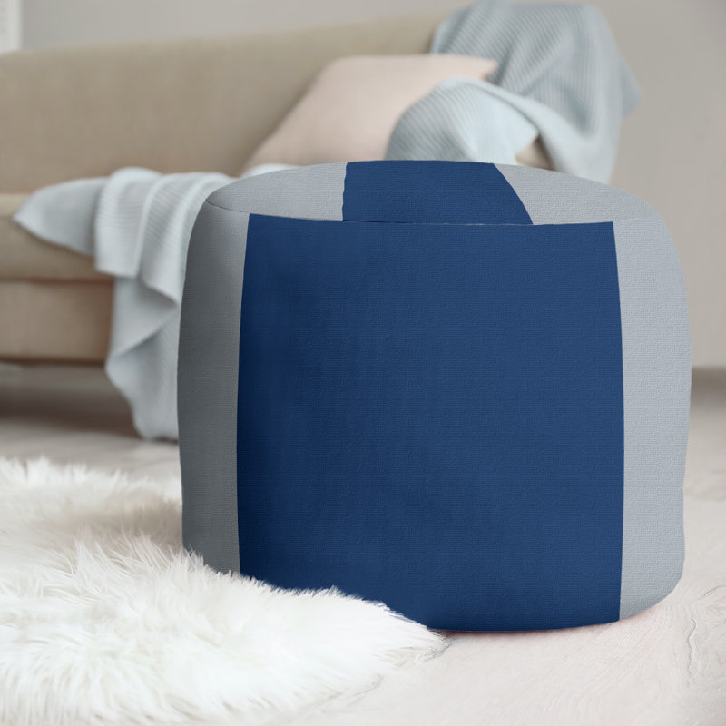 Repose-pieds repose-pieds rond 20,5", Argent mat / bleu / argent mat, Columbus