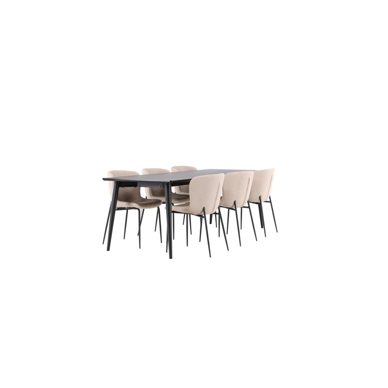 Lenworth 6 - Person Dining Set, Beige, Beige