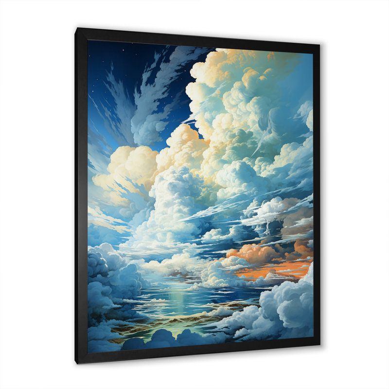 Sky Sky Infinite Azure Sky I - Décoration murale paysage et nature, Cadre photo noir, H 32 po x l 24 po x P 1 po