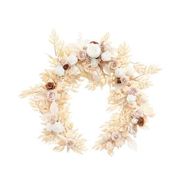 8.6FT Backdrop Floral Garland, Spring Artificial Wedding Arch Flowers Decor, Blush Ceremony Reception Hanging Dusty Rose Arbor Arrangement Outdoor Party Swag Home Garden Decorations