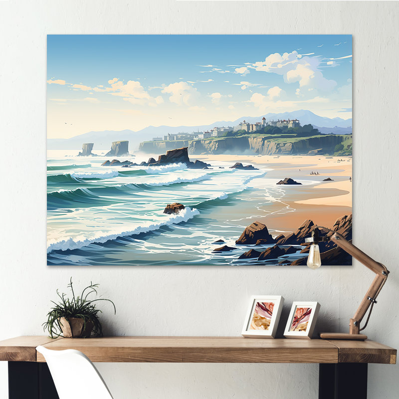 Plages basques françaises I sur toile, Toile tendue, H 12 po x l 20 po x P 1 po