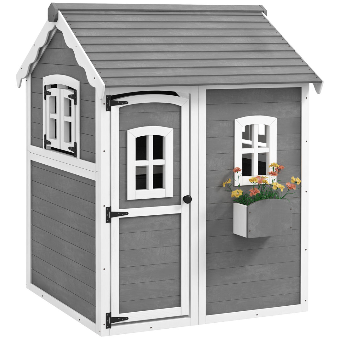 Outsunny 279.4cm W x 265.43cm D Indoor / Outdoor Fir Wood Playhouse