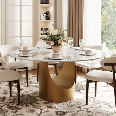 Faux Marble Dining Table by Hokku Designs