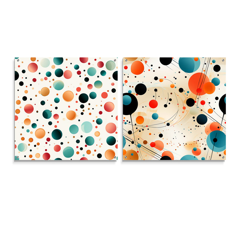 Chrishon - Ensemble de 2 peintures murales abstraites en acrylique, H 36 po x l 73 po