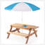 Table de pique-nique en bois pour enfants 3 en 1 avec parasol, sable convertible et wate, gris ASTM et CPSIA-1273545972