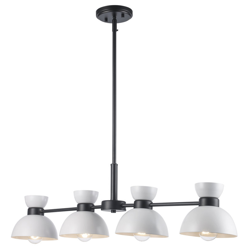 Luminaire suspendu pour îlot de cuisine 4 lumières Siante, Noir