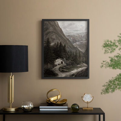 Reproduction encadrée vintage en bois massif Cxxxvi