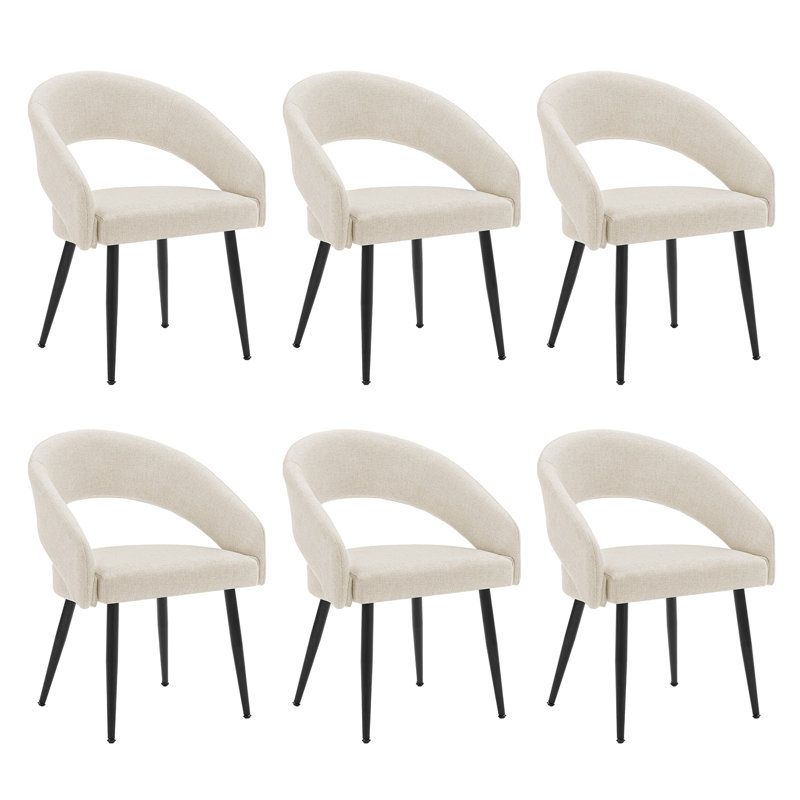 Chaises de salle à manger rembourrées Jakob, Couleur lin