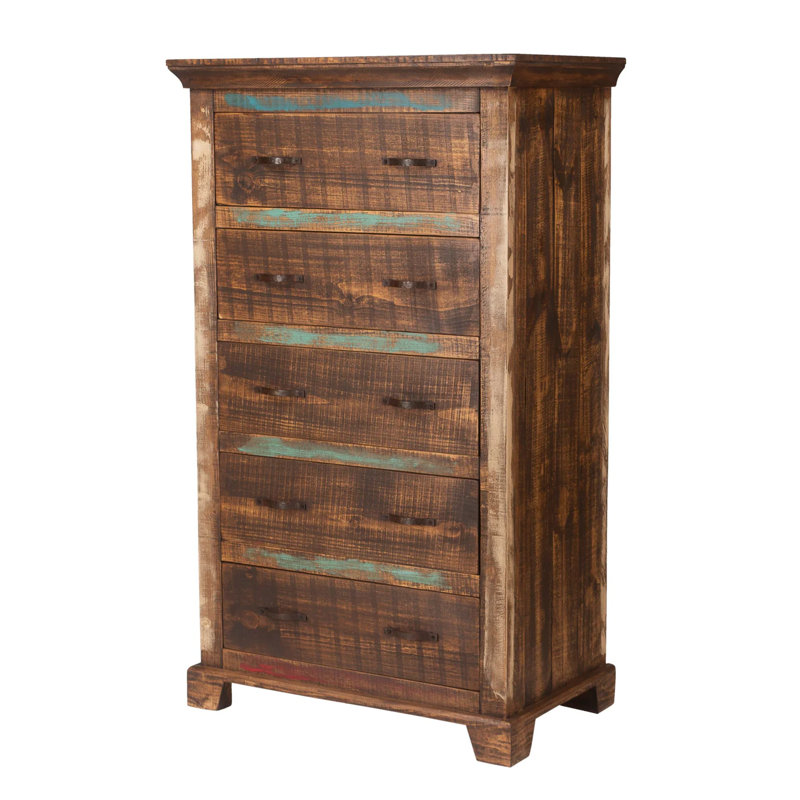 Freelon Solid Wood 32.5 " W 5 - Drawer Dresser