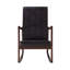 Chaise berçante élégante en similicuir brun foncé