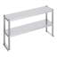 Tablette à deux niveaux en acier inoxydable, rangement supplémentaire pour les tables de préparation, tablette réglable en hauteur de 12 po x 48 po aux tons gris