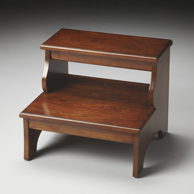 Ashvir 2 - Step Wood Lightweight Step Stool, Rich Chestnut