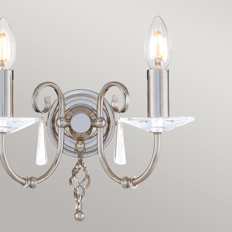 Thebes Candle Wall Light, Polished Nickel