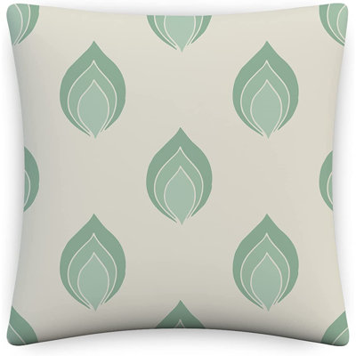 Indoor / Outdoor Ikat Green Square Throw Cushion Cover