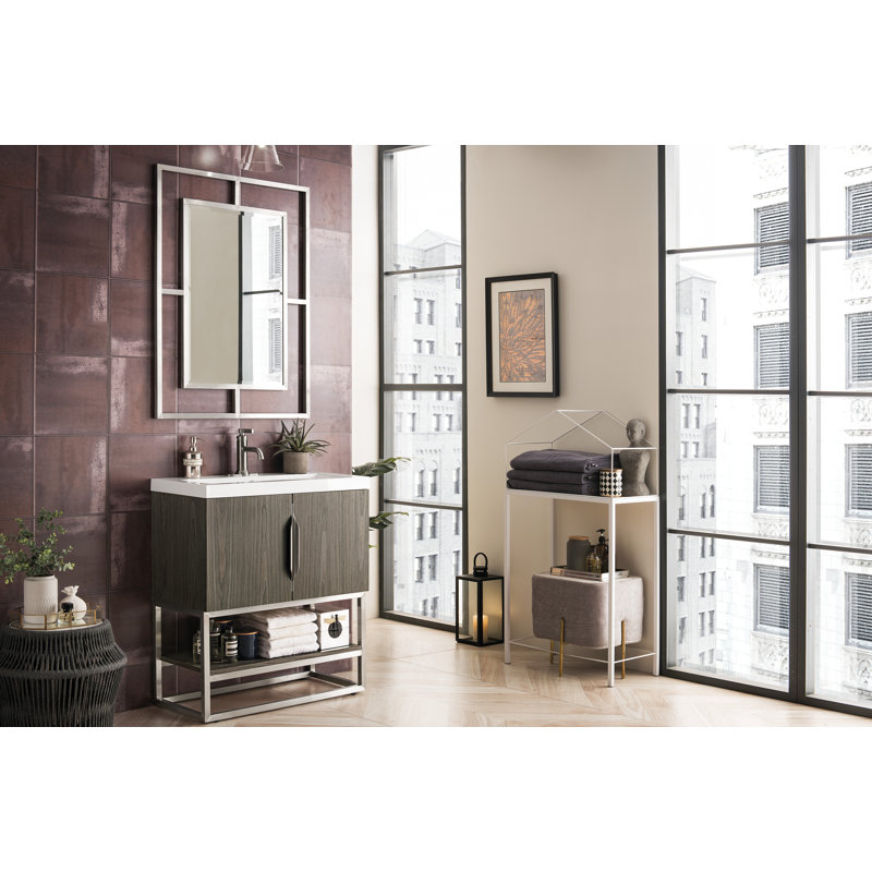 Columbia 31.5'' W Single Vanity, Ash Gray, Matte Black