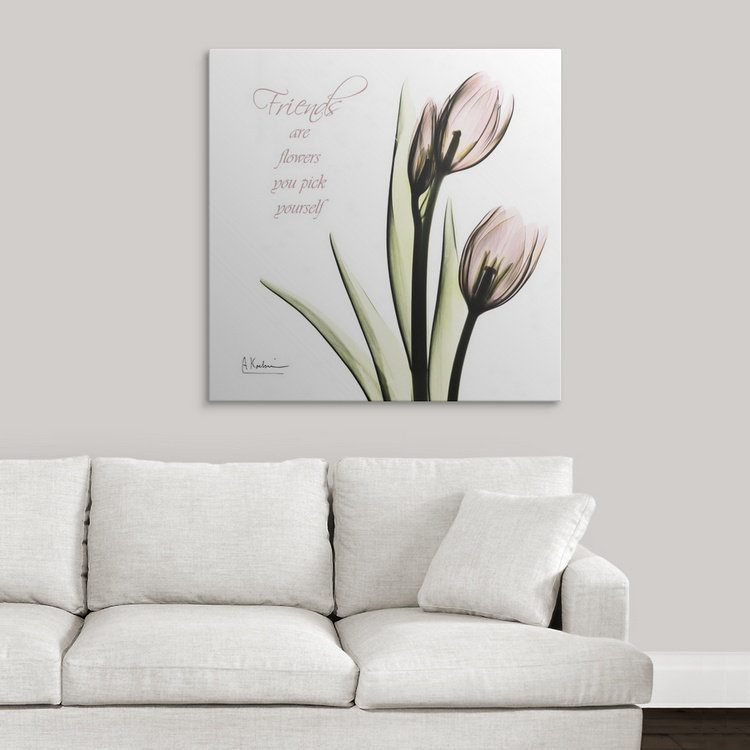 « tulip friends x-ray » par albert koetsier,, reproduction de photo, H 35 po x l 35 po x P 1,5 po, Toile
