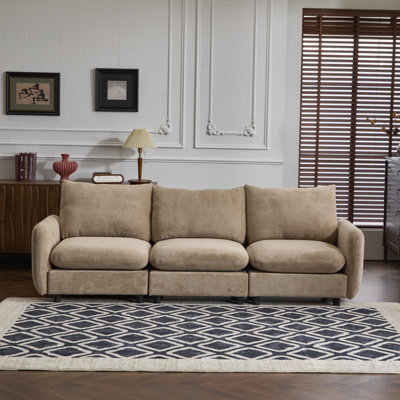 99 In. 3-Piece Modular Free Combination Sectional Velvet Sofa, Ideal For Customizable Comfort And Stylish Living Spaces, Sectional