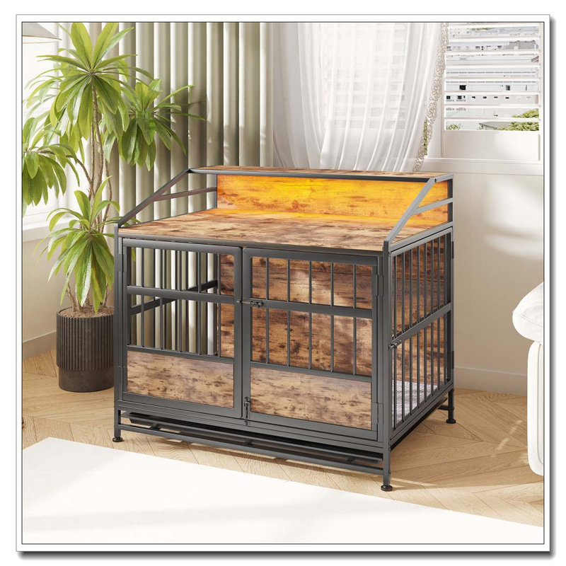 Chenil d'intérieur en bois multi-fonctions, H 31,5 po x l 24,02 po x P 34,65 po