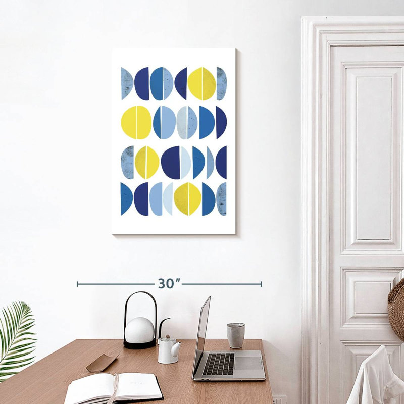 Avery bleu jaune moderne II, H 30 po x l 20 po