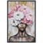 Élégance «Pivoines roses et blanches couronne, portrait féminin, images de chambre de jeune fille afro-américaine, impression sur toile encadrée, impression sur toile»-107907696-107907693