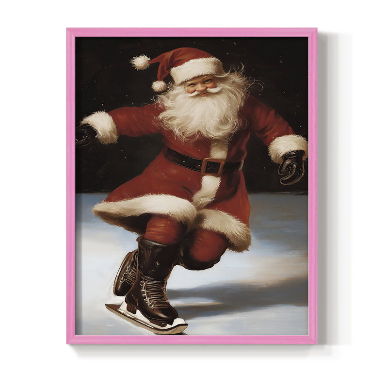 «Christmas Holiday Art», série 2, reproduction encadrée CLXI - bois massif, H 11 po x l 9 po, Rose
