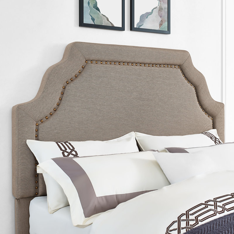 Benedict Upholstered Headboard, Queen, Oatmeal Linen