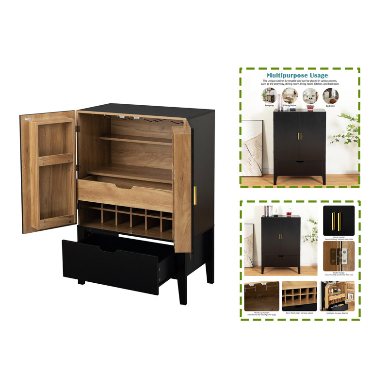 Wine Bar Cabinet, Black