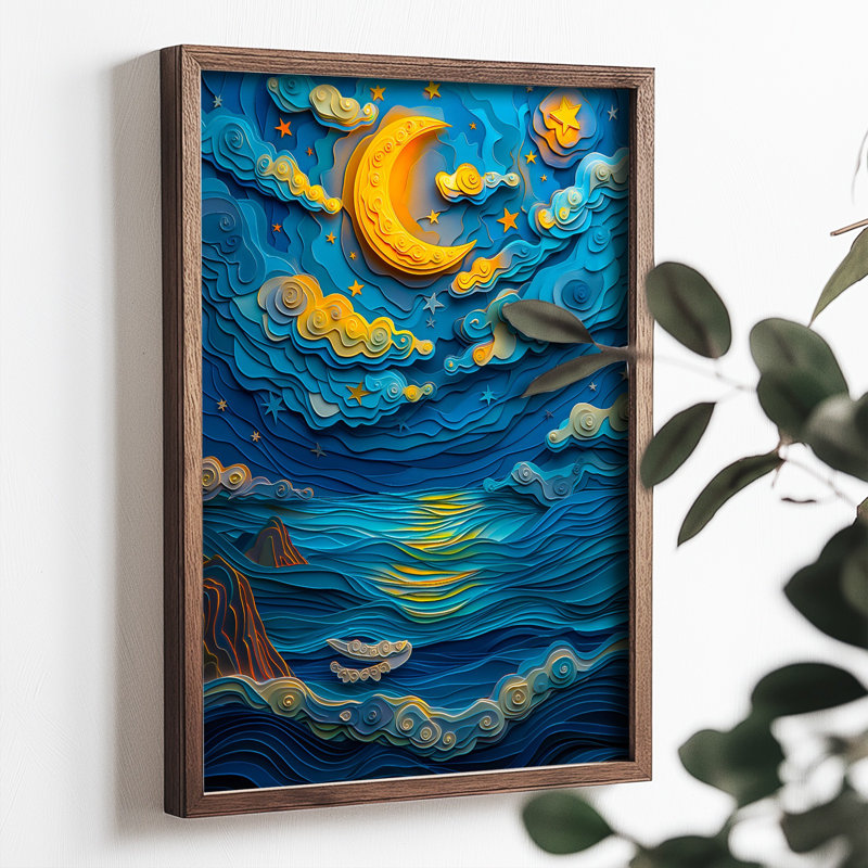 Elegant Decorative Framed MDF Painting, 19.7 x 27.6 x 0.1 inches | 100% MDF (3 mm Thick) with 100% Pine Wood Frame | UV Printed Art for Home Décor, Ideal for Living Room, Office & Gallery Wall Display