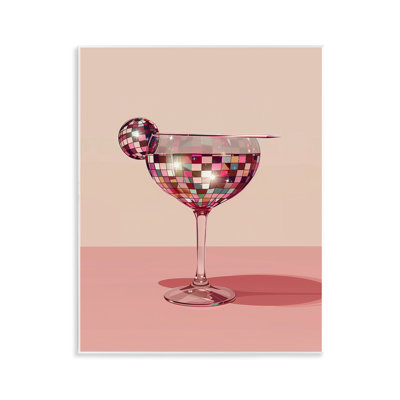 Rosy Hued Disco Drink Wall Plaque, design by Arlington Prints