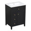 Meuble-lavabo de 24 po avec rangement, tablette réglable, panneau de fibres à densité moyenne et bois d'hévéa, cloisons amovibles-1266079316-1266079314-1266079325